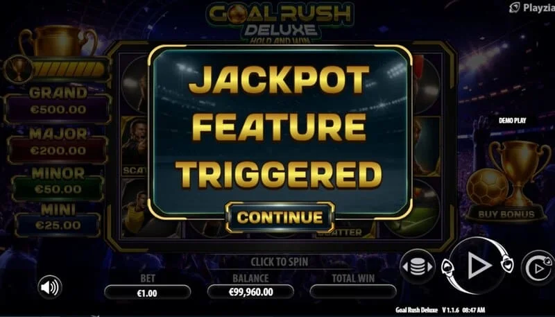 Goal Rush Deluxe - simulan ang Jackpot Hold and Win gamit ang mga bonus ball
