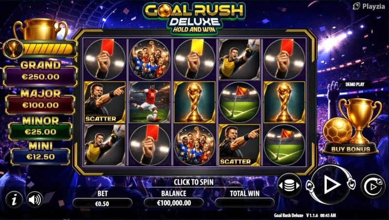 Goal Rush Deluxe - screen ng laro sa Free Spins mode
